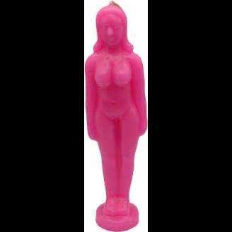 Pink Woman Candle, 6 3/4"