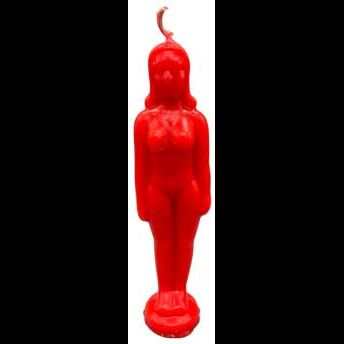 Red Woman Candle, 6 3/4 Inches