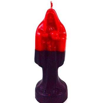 Red and Black Holy Death Candle, 10 Inches