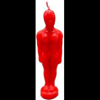 6 3/4" red candle shaped like a naked man for love and passion rituals
