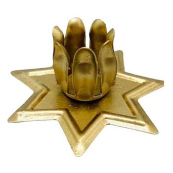 Star Household candle holder in copper/gold, seven-pointed Fairy Star design, taper candle holder.