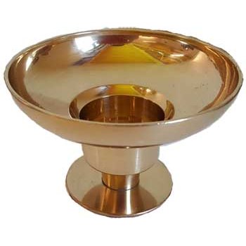 Brass universal candle holder with 4 1/4 inch diameter base for taper and pillar candles