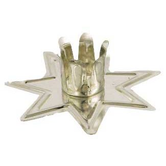 Silver Fairy Star Chime candle holder with a seven-pointed star design, made of aluminum.