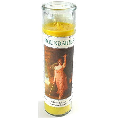 Boundaries aromatic jar candle by Envision Crystal with herbal blend.