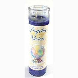 Psychic Vision aromatic jar candle with Envision Crystal design and calming aroma.