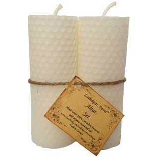 Lailokens Awen White Altar Candle Set, Set of 2