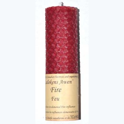 4 1/4" Fire Lailokens Awen candle for elemental fire rituals and spells.