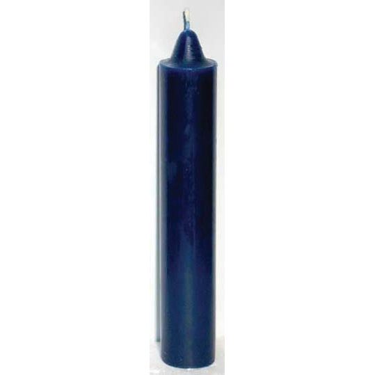 9 inch tall blue pillar candle for rituals and healing practices