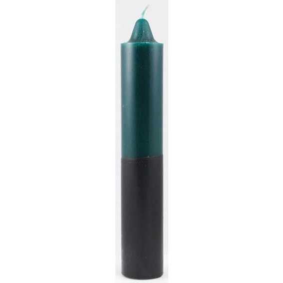9" green and black pillar candle for metaphysical rituals and energy work.