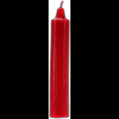 9" red pillar candle for rituals and meditation.