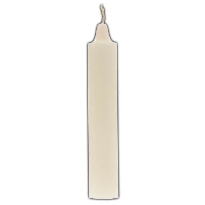 9-inch tall white pillar candle for ritual and spiritual use, promoting peace, purity, and protection.