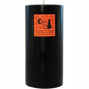 Black Cat pillar candle 3" made from soy wax with clove essential oil and a cotton wick for spiritual use