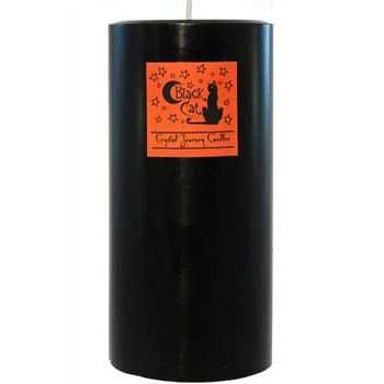 Black Cat pillar candle 3x6 inch soy wax with clove oil for spiritual rituals and protection