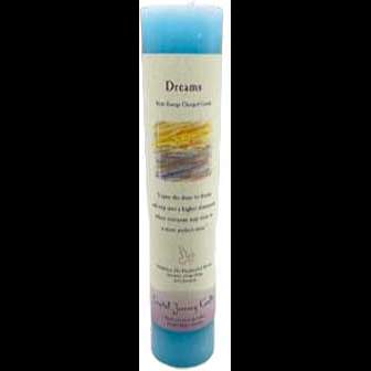 Dreams Reiki Charged Pillar candle for enhancing spiritual energy and dream recall.