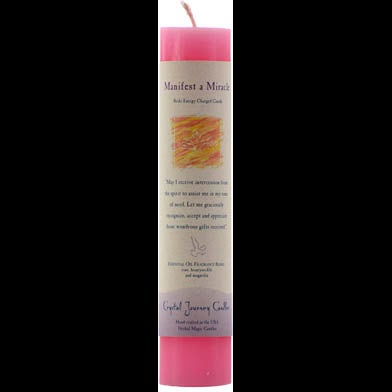 Miracle Reiki Charged pillar candle for energy work and rituals.