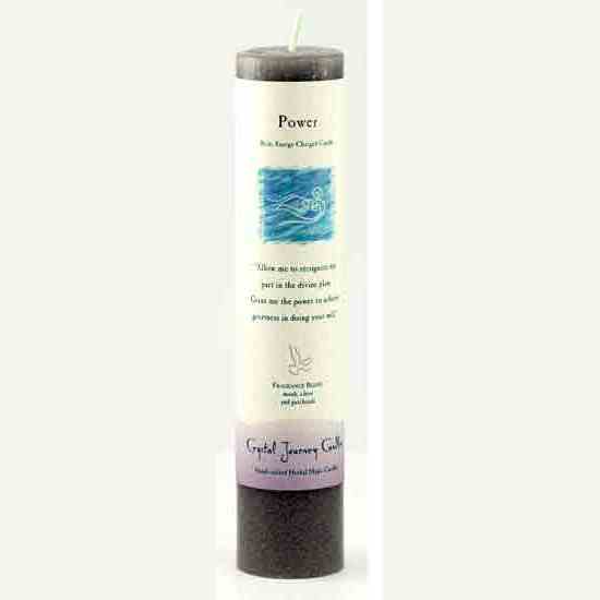 Power Reiki Charged Pillar Candle for rituals and energy work, handcrafted in USA, 7"x1.5".