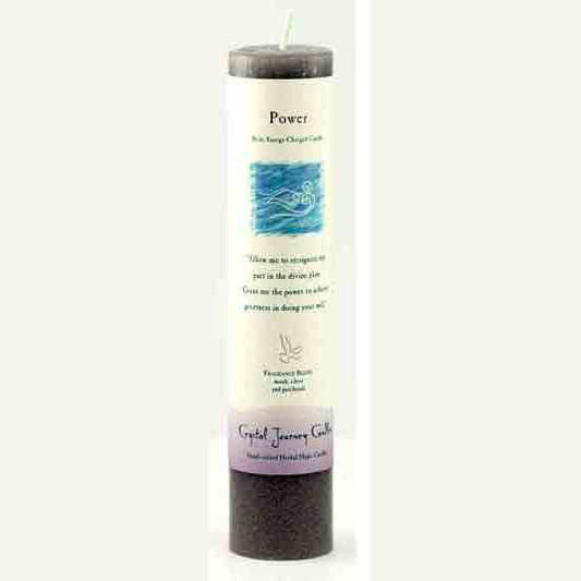 Power Reiki Charged Pillar Candle for rituals and energy work, handcrafted in USA, 7"x1.5".