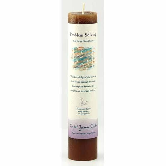 Problem Solving Reiki Charged Pillar Candle for positive energy and peace.