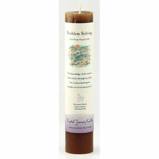 Problem Solving Reiki Charged Pillar Candle for positive energy and peace.