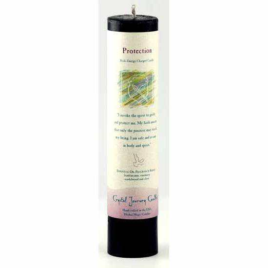 Reiki Protection Pillar Candle by Crystal Journey, 7in