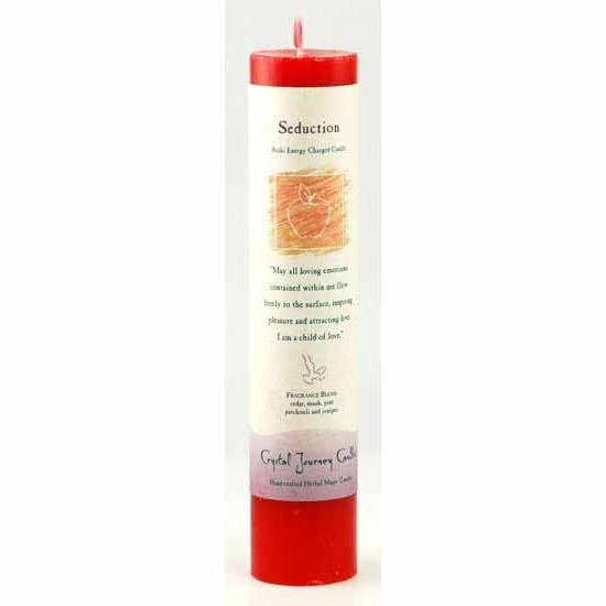 Seduction Reiki charged pillar candle for rituals and energy work.