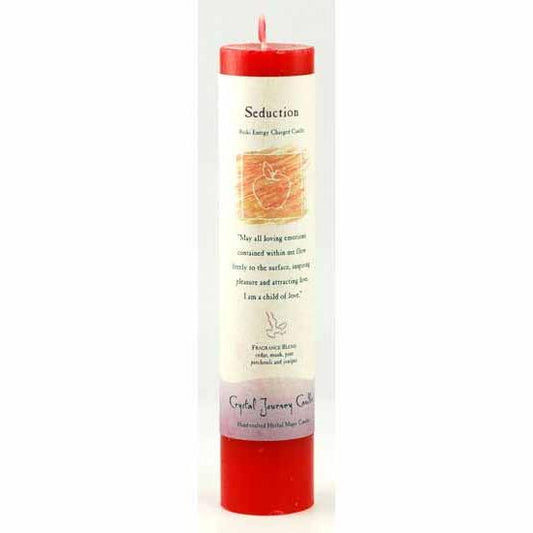 Seduction Reiki charged pillar candle for rituals and energy work.