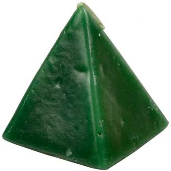 Green cherry solid pyramid candle 2 1/2 inch for rituals and meditation