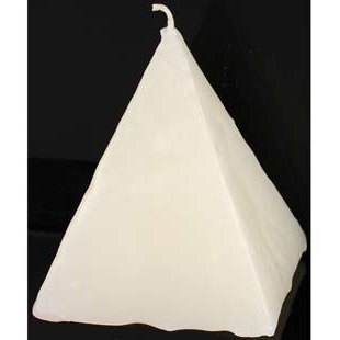 White strawberry pyramid candle for healing energy and rituals, 2.5 x 3 inches.