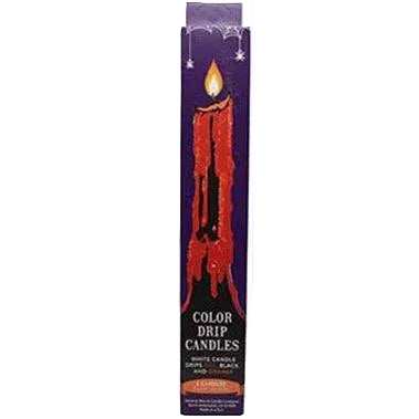 Color drip candles packaging with a purple background