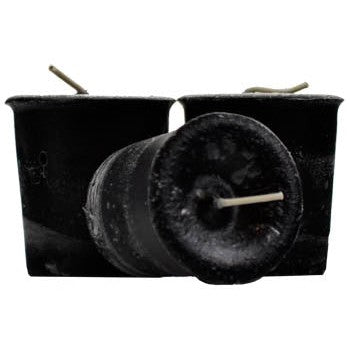 Black Cat Votive candle made from highly refined, food-grade wax; cotton and paper wick; handcrafted in New England.