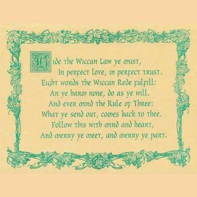 Wiccan Rede law poster