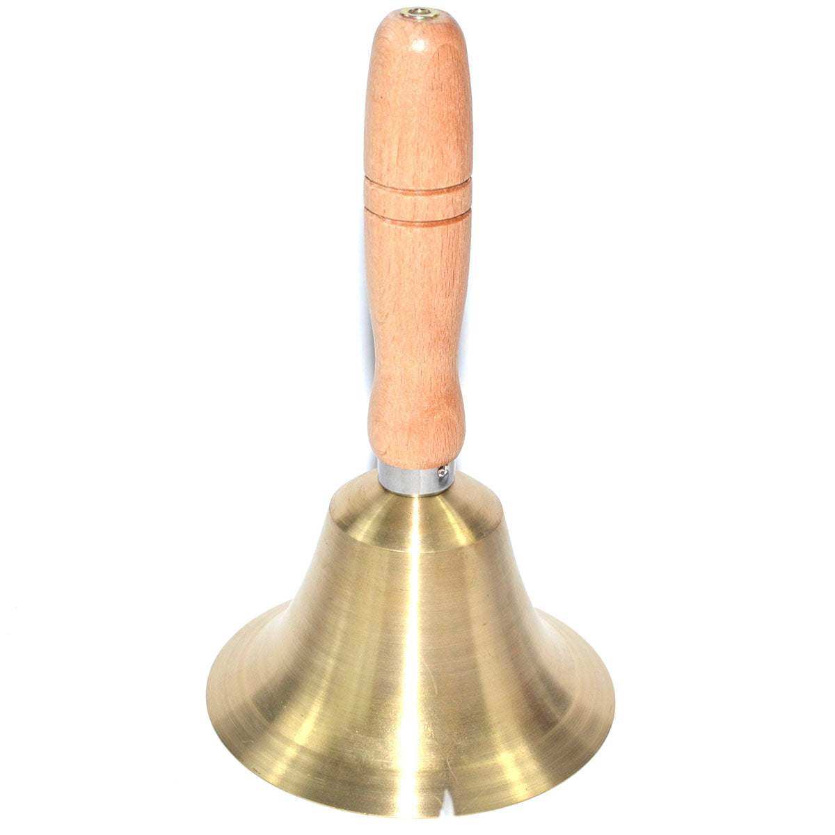 Brass and Wood Hand Bell, 4 1/4 x 7 1/2 Inches