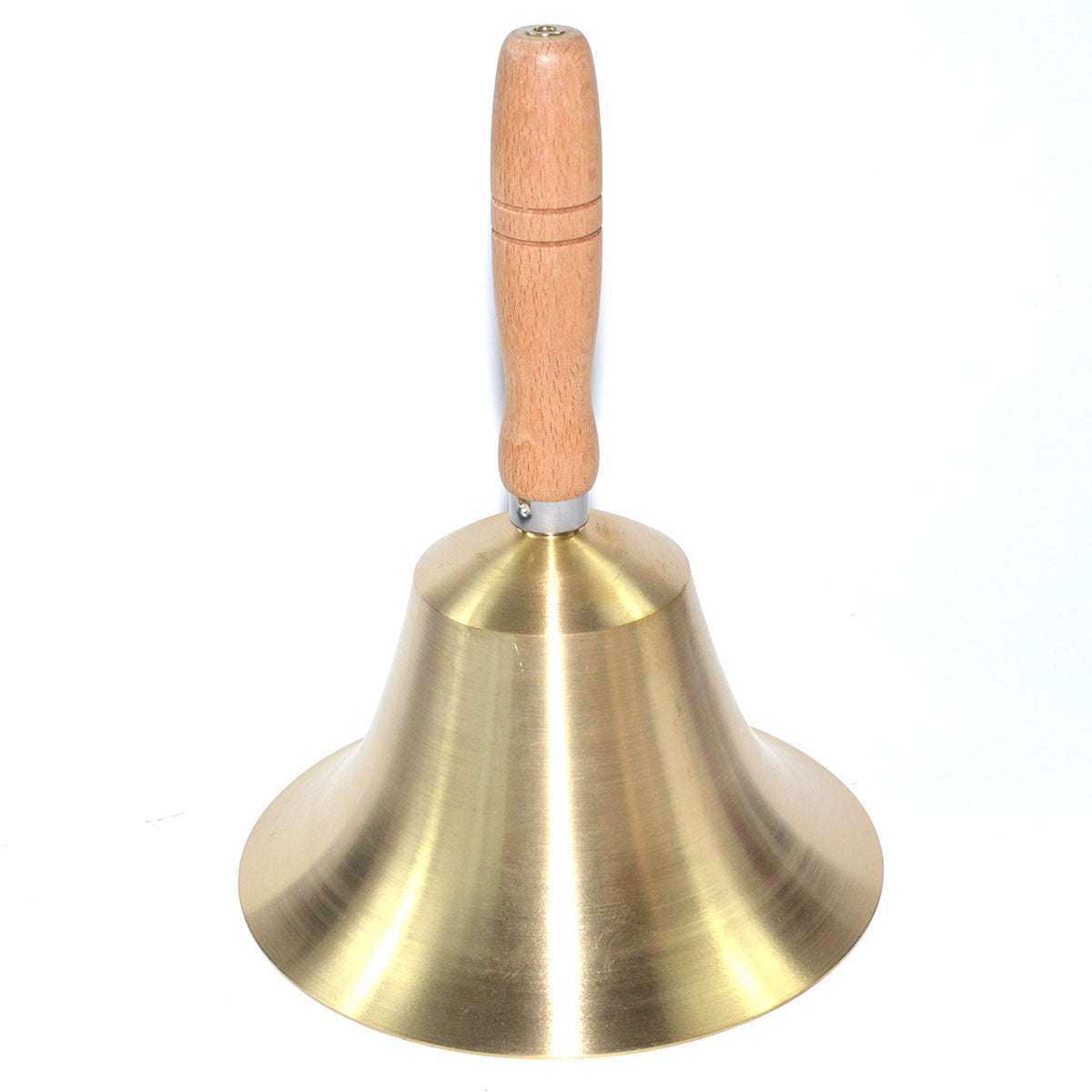 Brass and Wood Hand Bell, 6 1/2 x 9 Inches