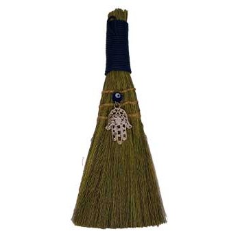 9" Broom Evil Eye Fatima Hand