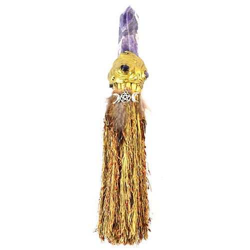 Triple Moon Crystal Broom, 10"