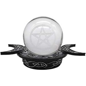 70mm Pentagram gazing ball wTriple Moon stand