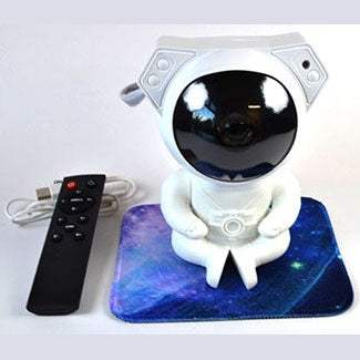 7-inch Astronaut Projection Lamp projecting starry cosmic light for empath protection and meditation