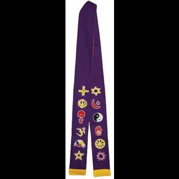 Interfaith Minister's Stole purple/ gold