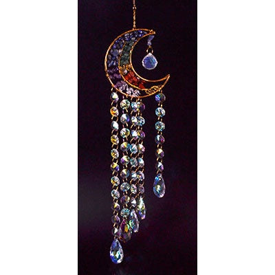 Gemstone and Moon Sun Catcher, 21 Inches