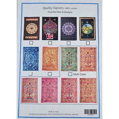 Assorted spiritual tapestry 58x82 inches with vibrant protective designs for empaths and ritual practitioners