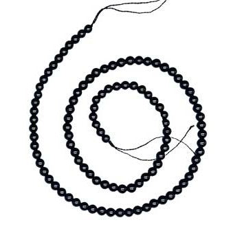 4mm Black Tourmaline beads