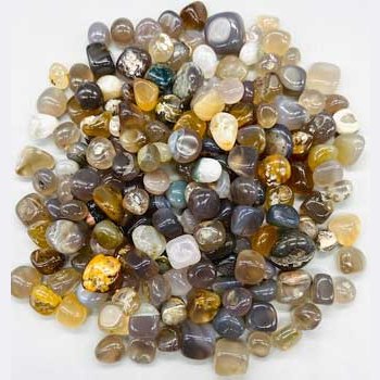 1 lb Agate, Grey tumbled chips 8-12mm