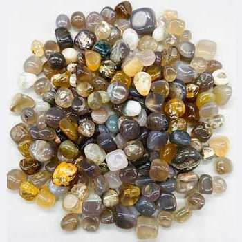 1 lb Agate, Grey tumbled chips 8-12mm