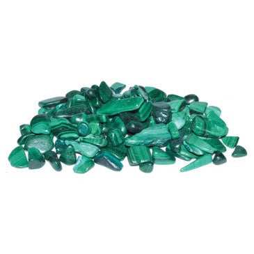 1 lb Malachite tumbled chips 5-8mm