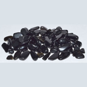 1 lb Obsidian, Black tumbled chips 7-9mm