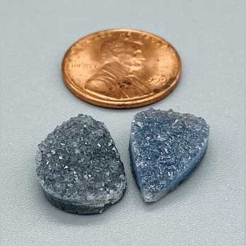 3/4" Amethyst Tear druse cabochon pair