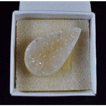 Amethyst Tear Druse Cabochon crystal for empath protection and spiritual healing, 1.5 inches