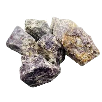 5-pound flat of Lepidolite crystals with polished tops and rough sides from Brazil