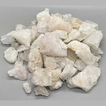 Flat of raw Morganite crystals weighing approximately 3 pounds with soft pink and white hues from Brazil for metaphysical use and heart chakra healing.