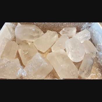 ~3# Flat of Rough Clear Quartz Points